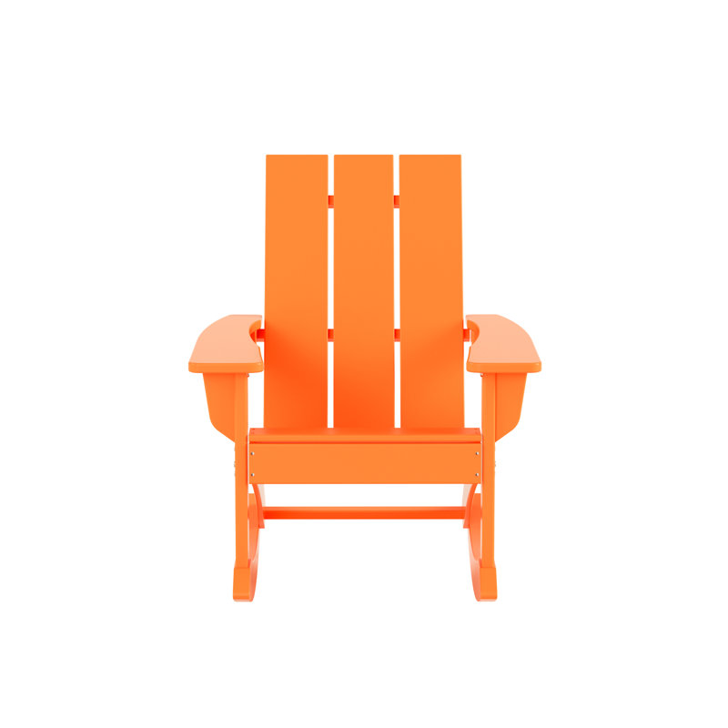 Chaise berçante d'extérieur en plastique Joubert, Orange