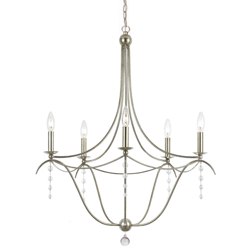 Farrington Gurney 3 - Light Candle Style Classic / Traditional Chandelier with Beaded Accents, 5