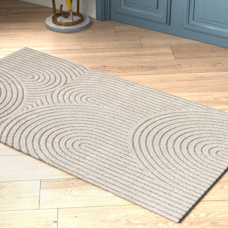 Moya High-Quality Shag Grey Beige Rug, Rectangle 80 x 150cm