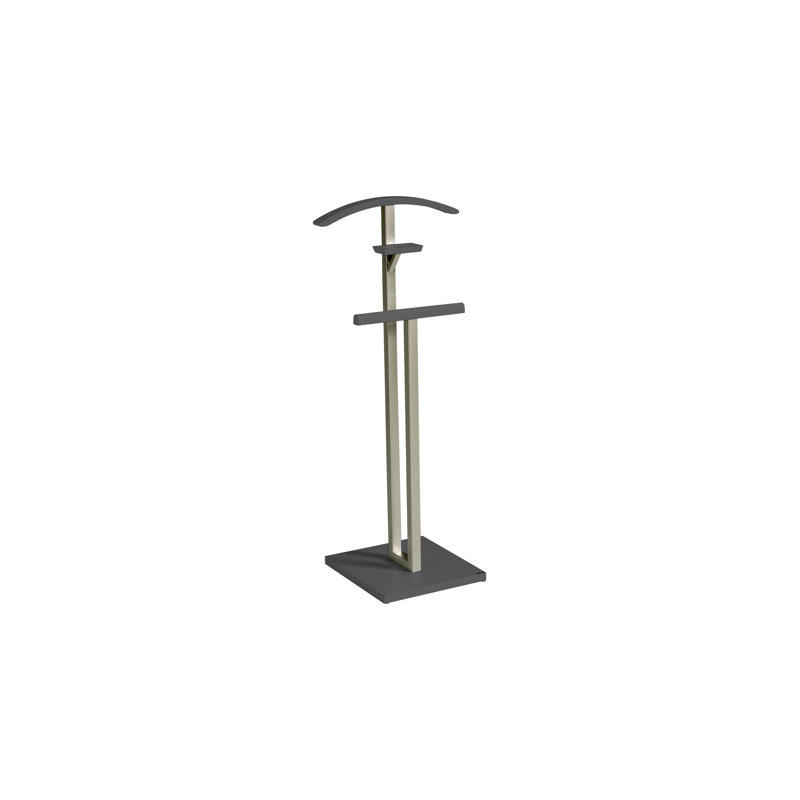 Solid Wood Freestanding Valet Stand, Grey