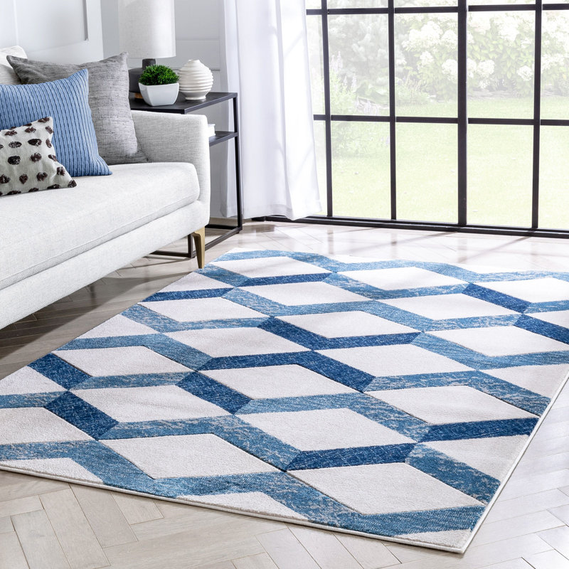 Good Vibes Geometric Synthetic Area Rug, Rectangle 120 x 160cm