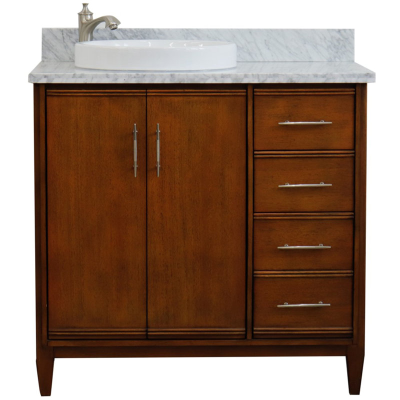 Ensemble de meuble-lavabo simple 37 po, gris