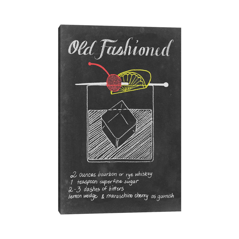Chalkboard Cocktails Collection V by Grace Popp - Wrapped Canvas Print, 20.32 cm H x 30.48 cm W