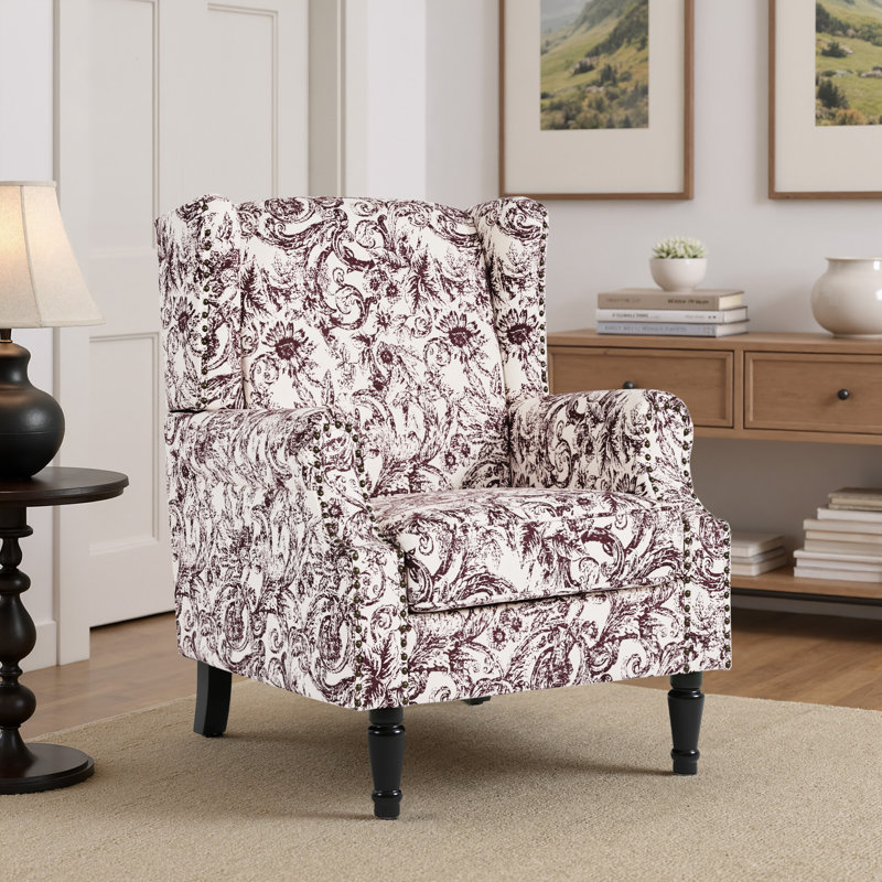 Upholstered Accent Chair, Rococo Plum