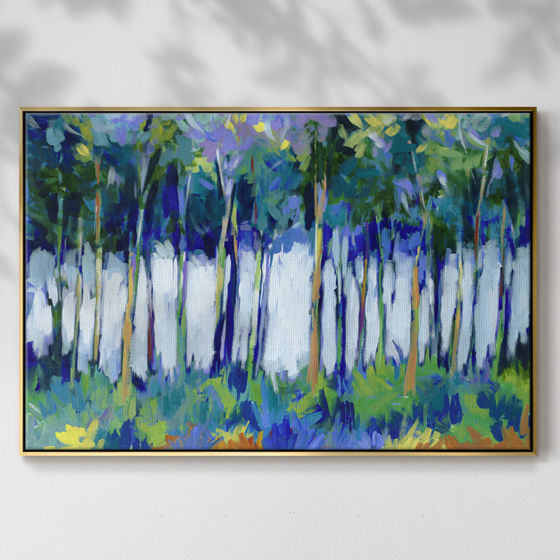 Lumière à travers les arbres, reproduction d'art sur toile, H 27 po x l 41 po x P 2 po, Or