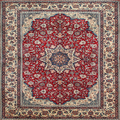 Tapis traditionnel rouge / brun Edwa