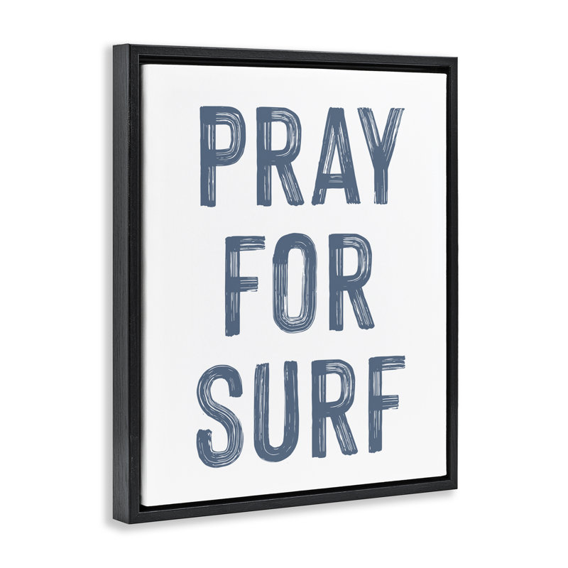 Cadre flottant Summer Sentiment Pray For Surf, Cadre flottant noir de jais, H 21 po x l 17 po