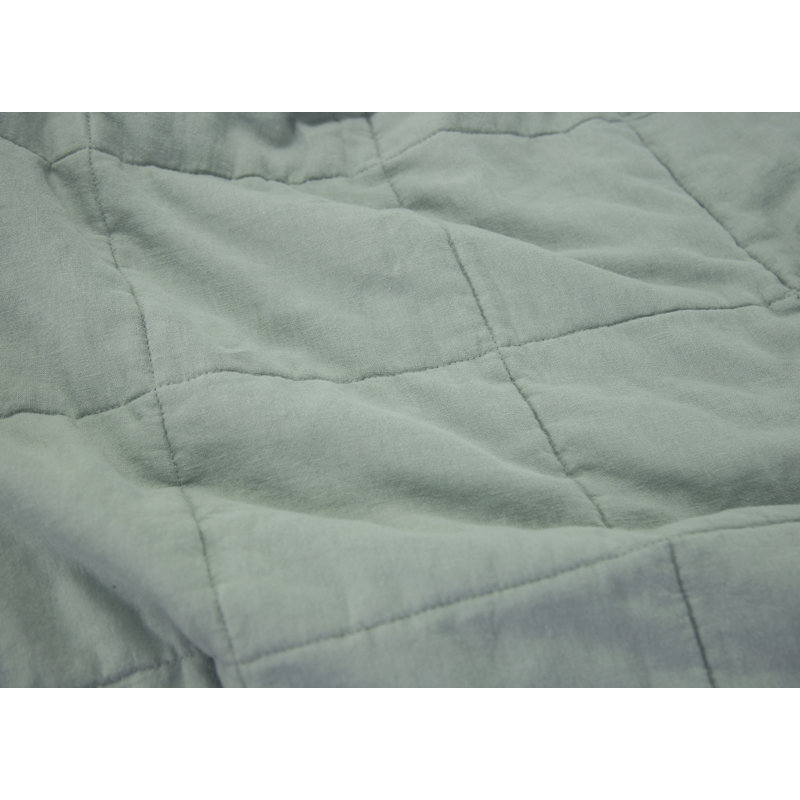 Sage Green Cotton Queen Quilt Set with Pillow Shams