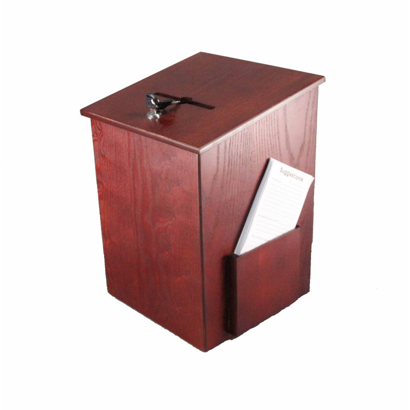 FixtureDisplays® Donation Box, Tithing Box, Church Offering Box, Suggestion Feedback Ballot Box 9-1/2''W x 13-7/8''H x 9-1/2''D 1040-8511RM