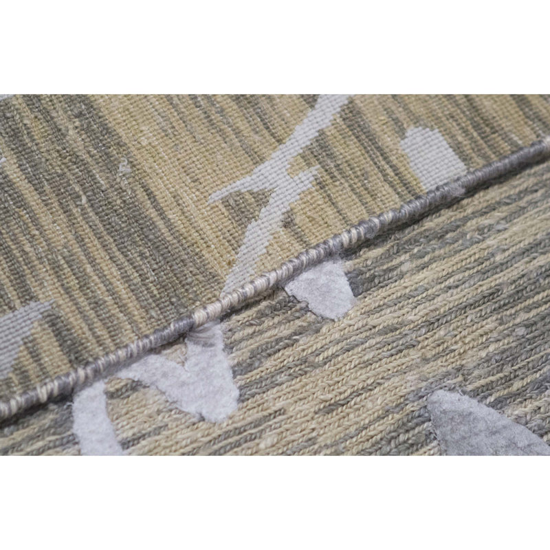 Jute / Sisal Abstract Area Rug in Silver, Rectangle 8'2" x 10'4"
