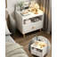 Table de chevet compacte et moderne blanche, 15 × 13 × 27 pouces, table de chevet à plusieurs niveaux avec tiroir et étagères de rangement ouvertes, table d'appoint peu encombrante pour les petites chambres