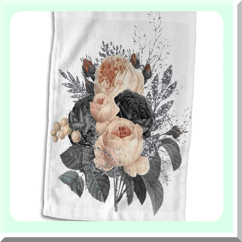 PureGarden Elegance: All-Season Garden Flag, Pretty Peach/Gray/Black/Silver Floral