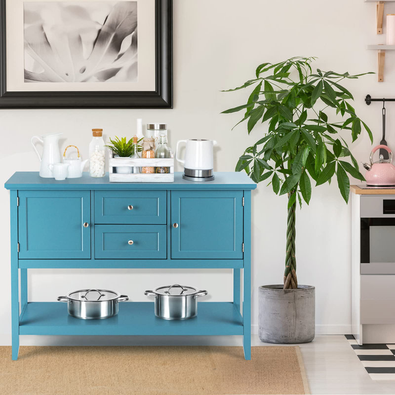 Shilpa 117cm Wide 2 Drawer Sideboard, Blue