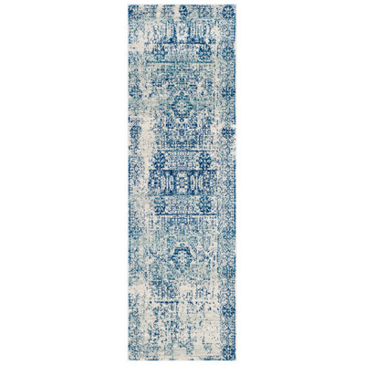 Tapis oriental bleu / ivoire Annette