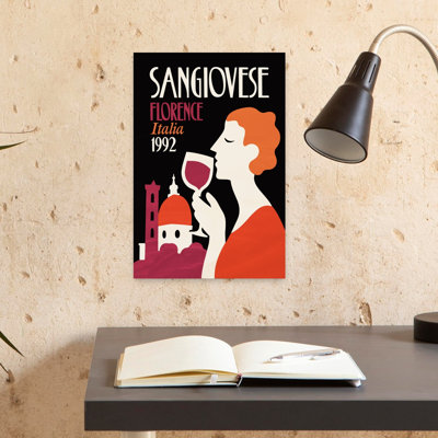 Florence Wine Elegance Classic Elegant Retro Architecture City Wall Art Print by Patryk Krygowski - Wrapped Canvas Print