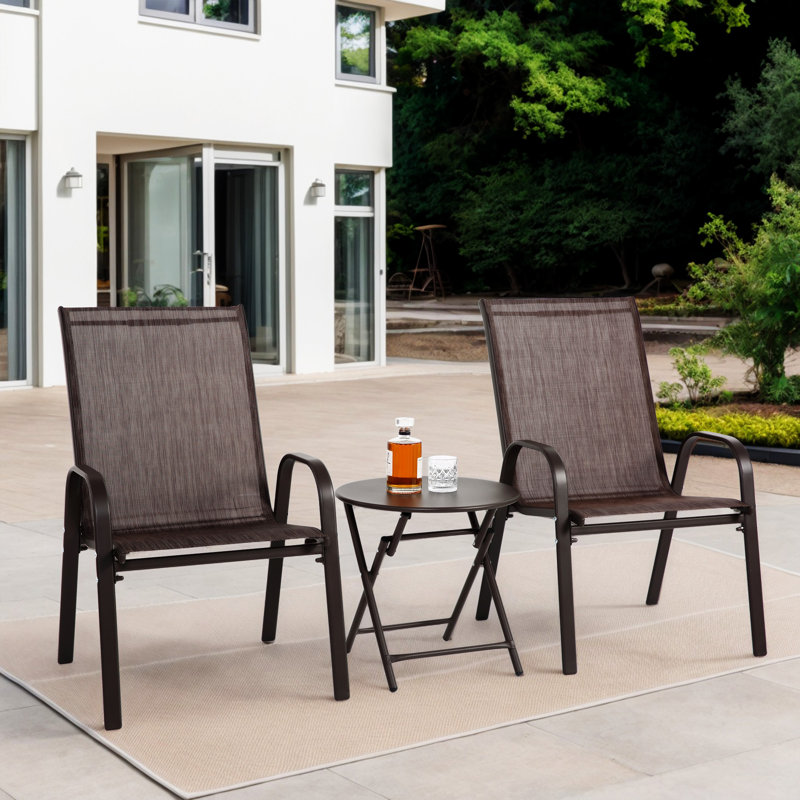 3 Piece Patio Set, Brown