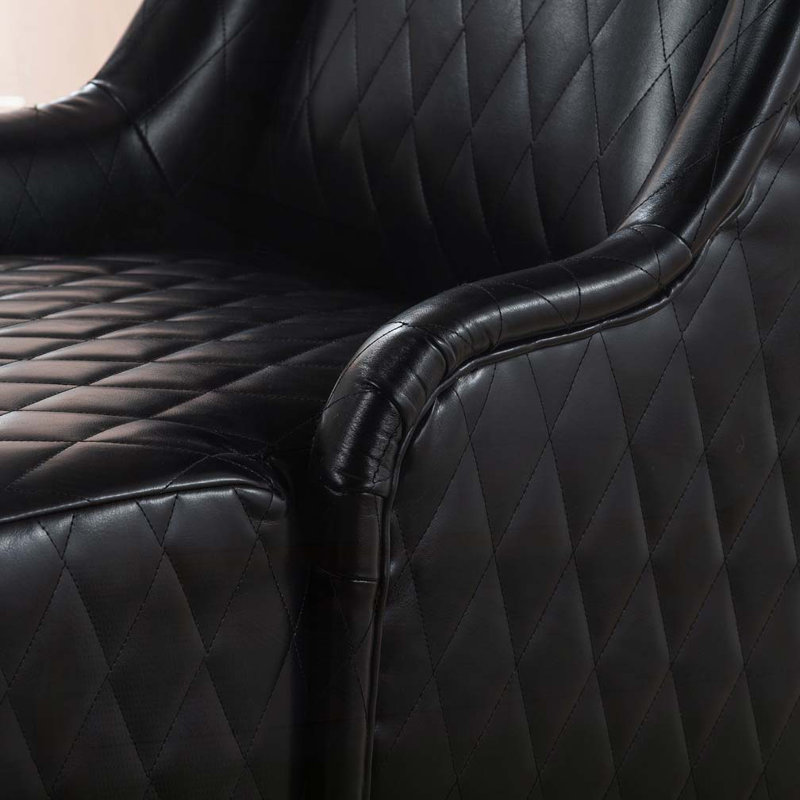 Chaise d'appoint en velours haut dossier, chaise d'appoint moderne pour le salon, chambre à coucher, Black