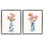 Ensemble de 2 cadres flottants chinois Bouquet rose chinois, design par Carol Robinson