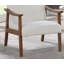 Stylish White Wool Fabric Upholstered Accent Chair