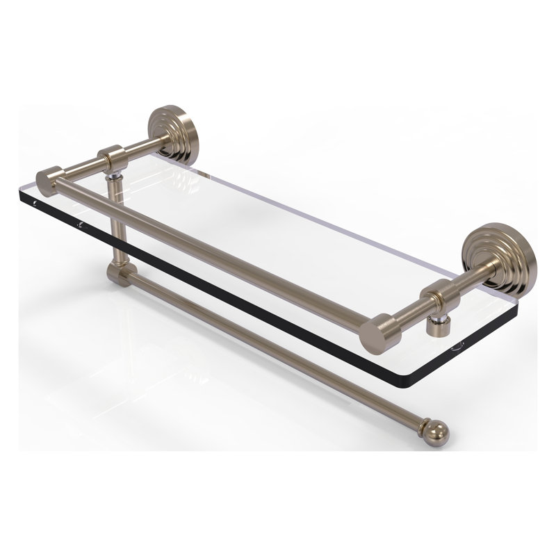 Beresford Bracket Shelf with Towel Bar, Antique Pewter
