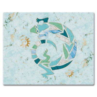 Marble Gecko 3mm Tempered Glass Cutting Board 15" x 12"
