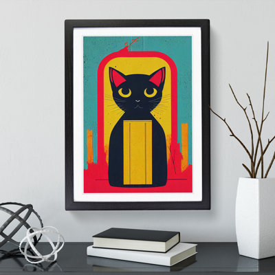Cute Kitty Cat Abstract - Single Picture Frame Print