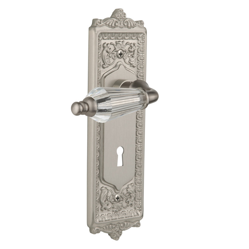 Assiette à œuf et jeu de fléchettes avec trou de serrure décoratif et mannequin simple avec levier de salon, Nickel satiné