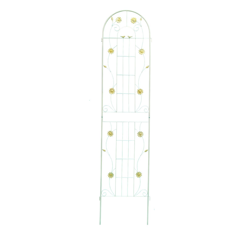 Paquet de 4 treillis de jardin en métal 86,7 po x 19,7 po antirouille pour plantes grimpantes pour l'extérieur, Cream White