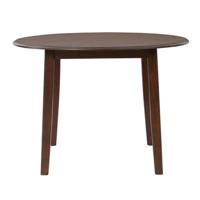 Extendable Round Dining Table for 2–4 People, Folding Wood Dining Table with Adjustable Size, Space-Saving Design for Small Apartments and Dining Areas - BROWN