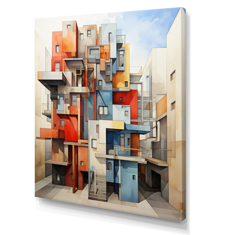 Constructivism Geometric Exploration Systematic - Abstract Wall Decor, 20" H x 12" W x 1" D