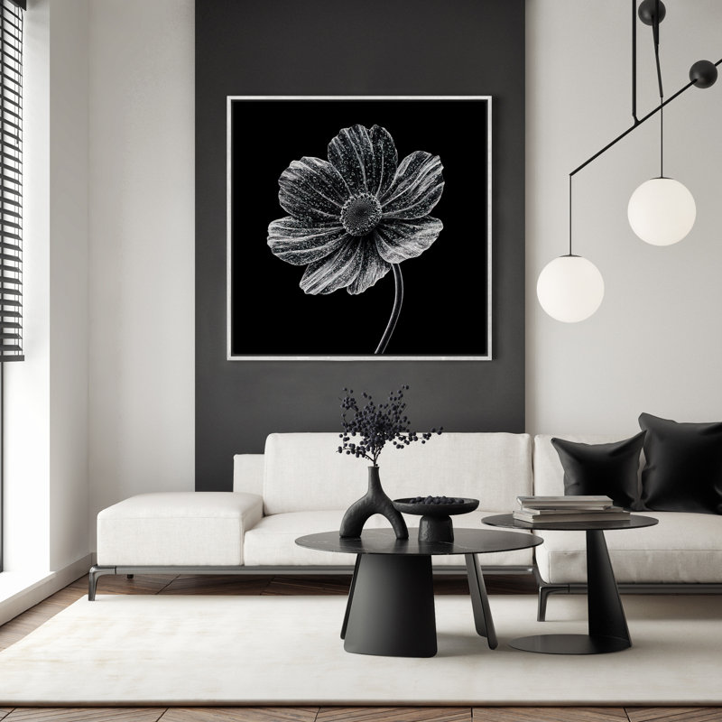 Art mural encadré abstrait rétro antique classique pour chambre à coucher, H 24 po x l 24 po, Blanc