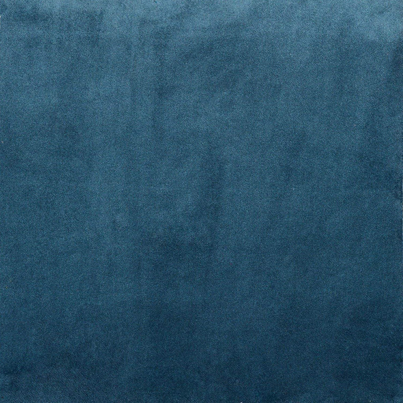 Emma-Louise Velvet Solid Colour Bedspread with Pillow Shams Included, Petrol Blue