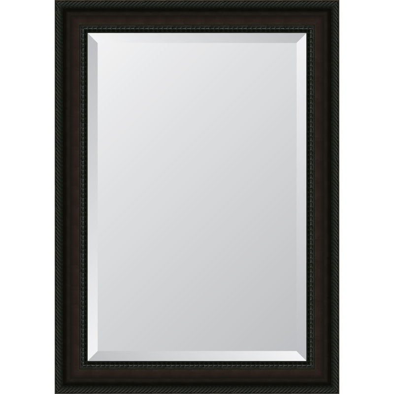 Miroir mural à cadre en résine acajou corde, H 43,25 po x l 31,25 po