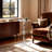 Acrylic End Table With Round Top And Trestle Base， Modern Accent Table For Living Rooms-1414026828