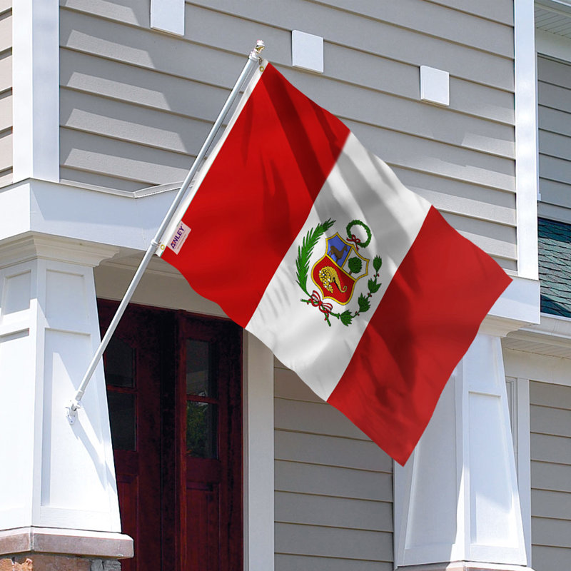 Peruvian National Flag with Brass Grommets, 3x5 Feet Polyester