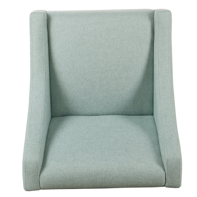 Fauteuil en polyester 62,87 po Myia, Tissu aqua clair