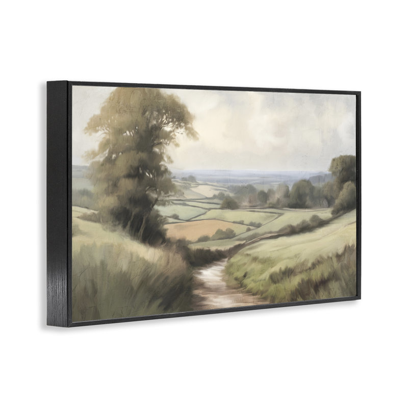 Art de giclée Country Walk Path par Kim Allen, Giclée encadrée noir minuit, H 12 po x l 18 po