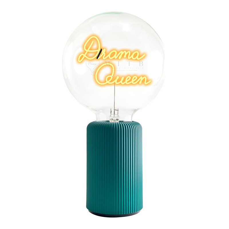 Ampoule lampe de table DRAM QUEEN ambre avec base PORTABLE Pop Nomad, H 19 po x l 6,8 po x P 13 po, Vert
