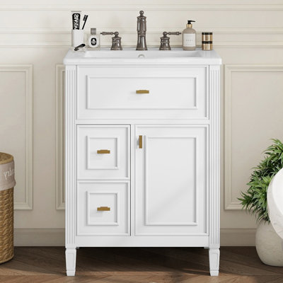 Unique 24" Bathroom Vanity With Ceramic Top