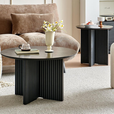 Fedor 2-Piece Round Nesting Coffee Table Set