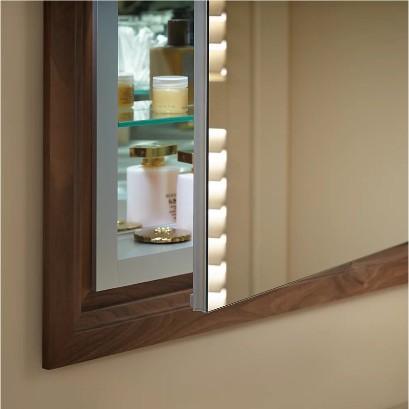 Verdera® Recessed or Surface Mount Frameless Medicine Cabinet with 3 Adjustable Shelves, 30" H x 24" W x 4.75" D