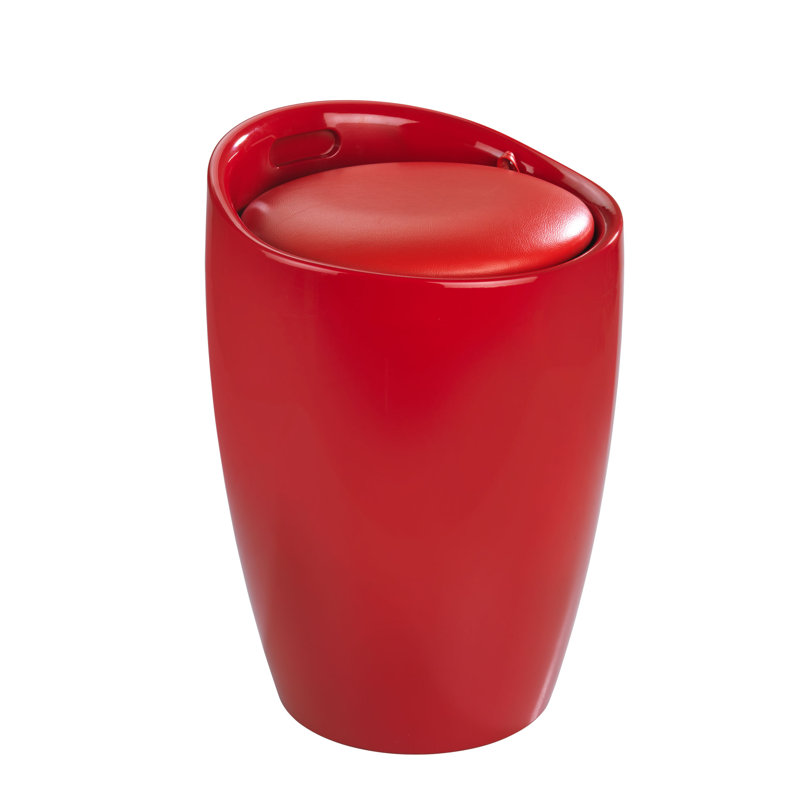 Candy Plastic Accent Stool, Red