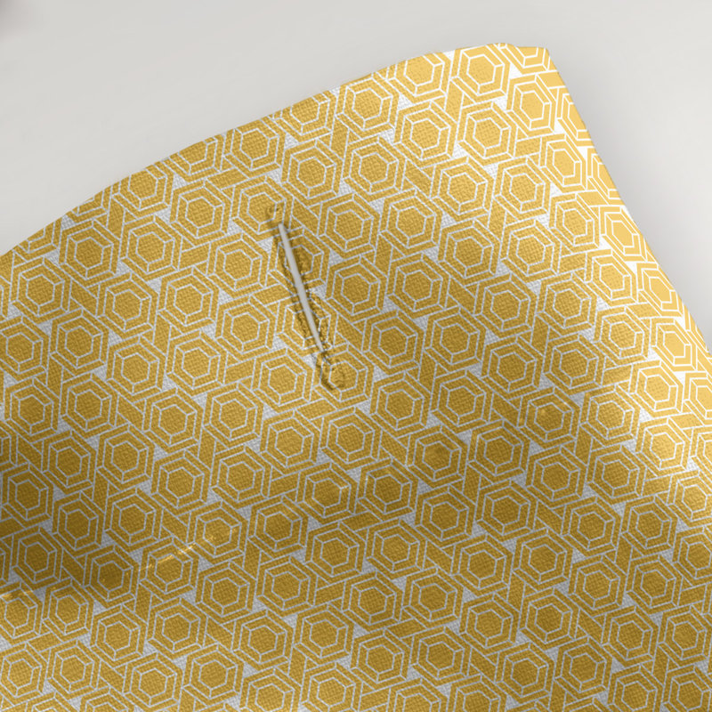 Classic Hexagonal Single Shower Curtain, Yellow, Classic Hexagonal