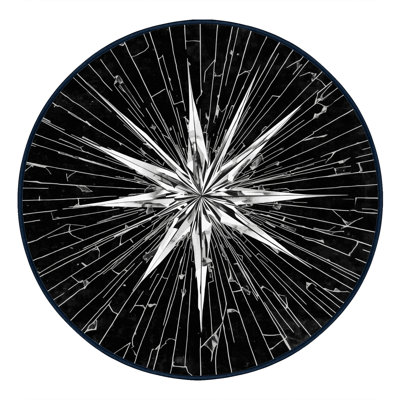 Tapis art déco lavable à la machine bleu Wynsum Starburst