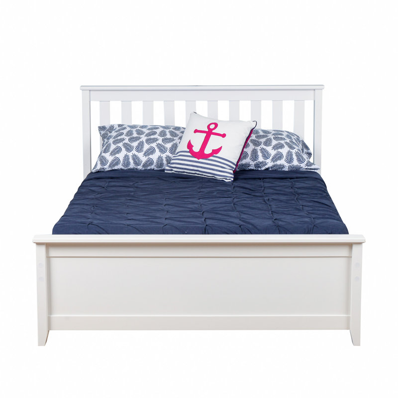  Bolinger Full 2 Drawers Solid Wood Platform Bed, White, Full