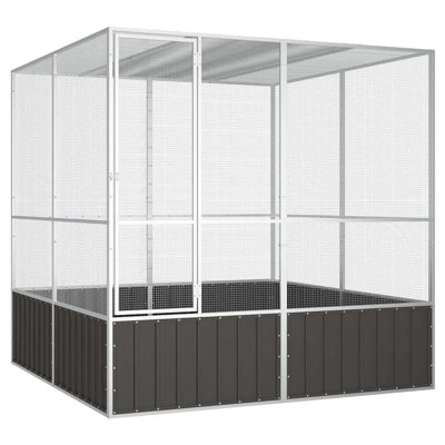Cage à oiseau en acier galvanisé anthracite