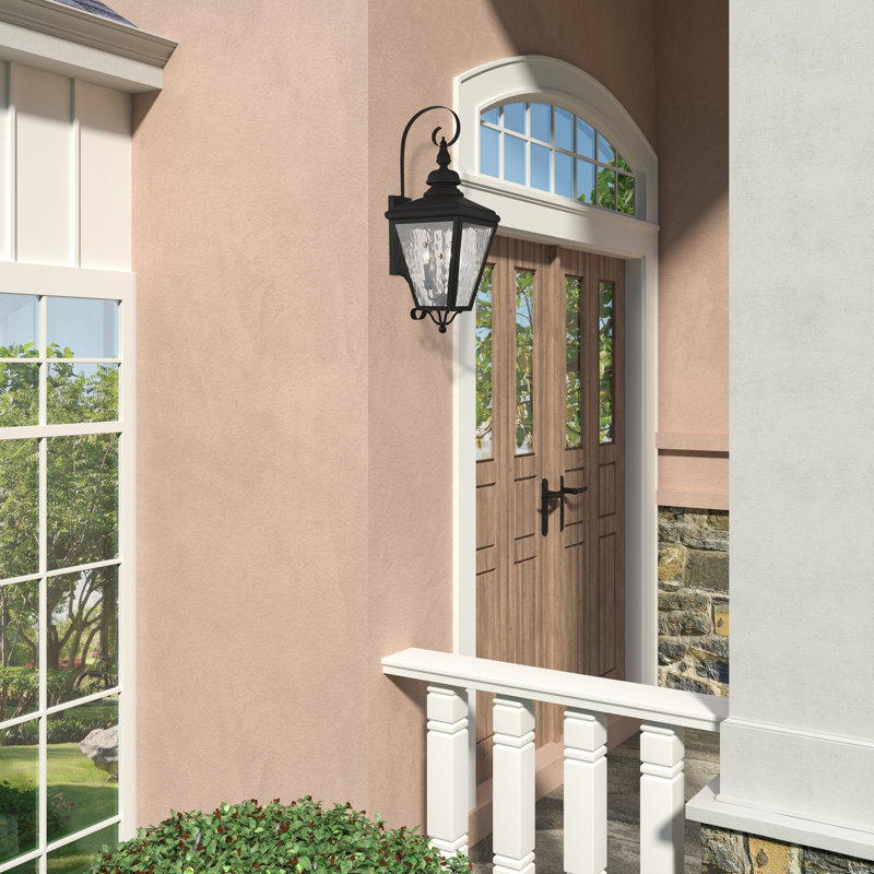 Lanterne murale d'extérieur Asila, H 29 po x l 10,63 po x P 12,5 po, Noir