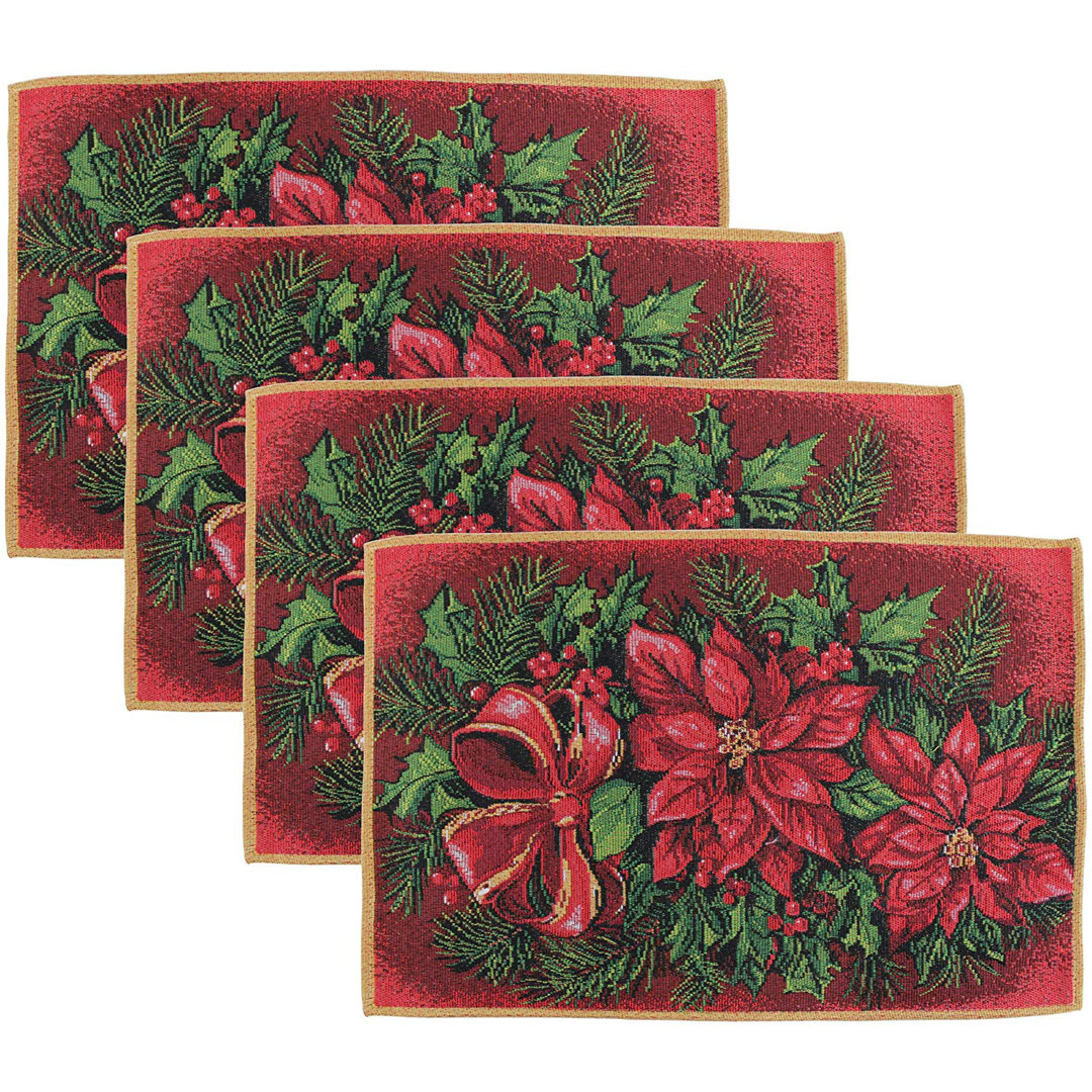 Quigley Polyester Floral Rectangle Placemat (Set of 4) The Holiday Aisle®