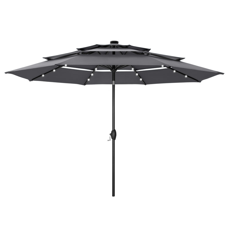 Parasol lumineux 120 "avec manivelle, Gris