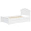 Lit plateforme blanc en bois avec deux tiroirs-544090038